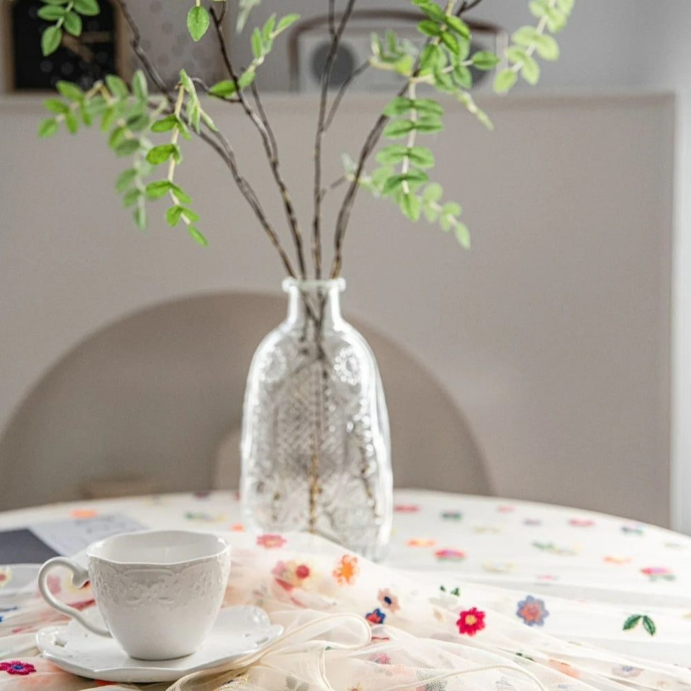 BowLift | Floral Embroidered Lace Tablecloth Cover