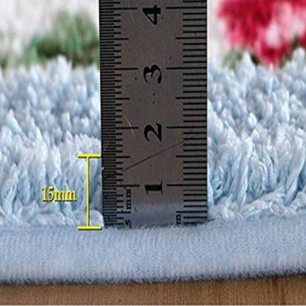 BowLift | Floral Oval Plush Bath Mat