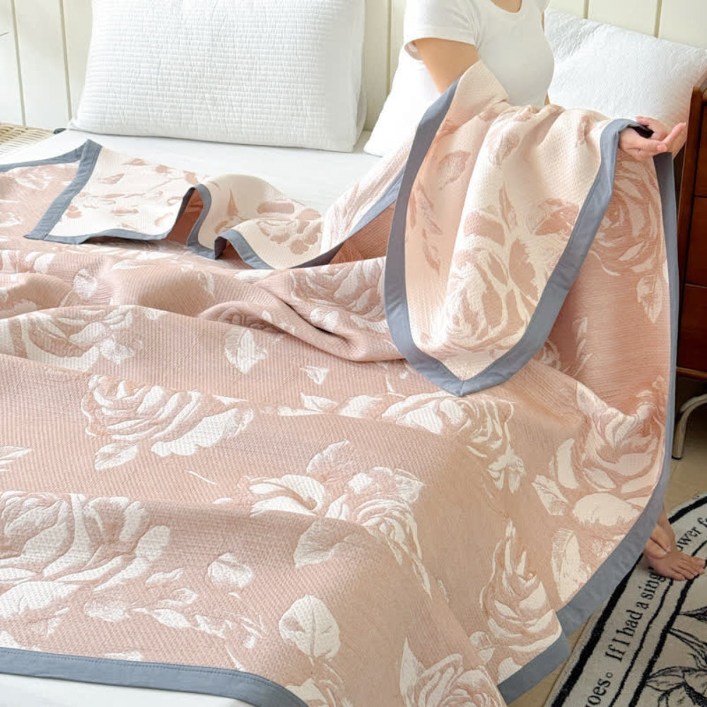 BowLift | Flouriva Pink Rose Cotton Blanket