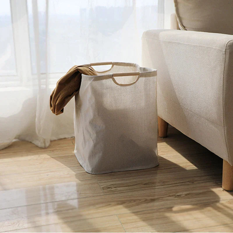 BowLift | JapanStyle Cotton-Linen Laundry Basket