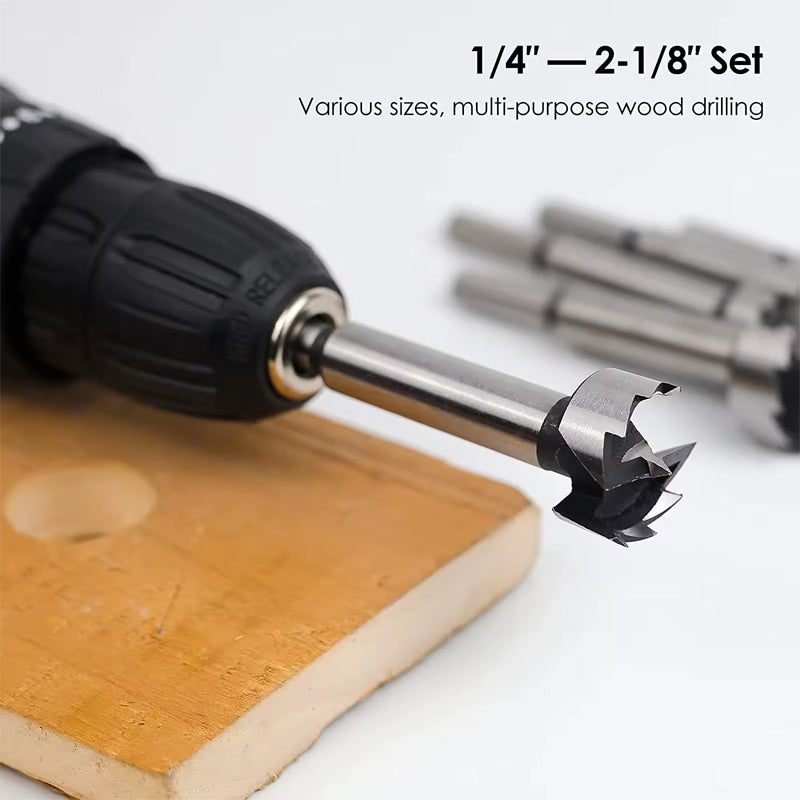 BowLift | 16Pcs/Set Forstner Carbon Steel Boring Drill Bits Woodworking Self Centering Hole Saw Forstner Drill Bit With Center Positioning