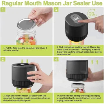 BowLift | Electric Mason Jar Vacuum Sealer Kit | Cordless & Efficient Vacuum System for Mason Jars – Easy Food Preservation