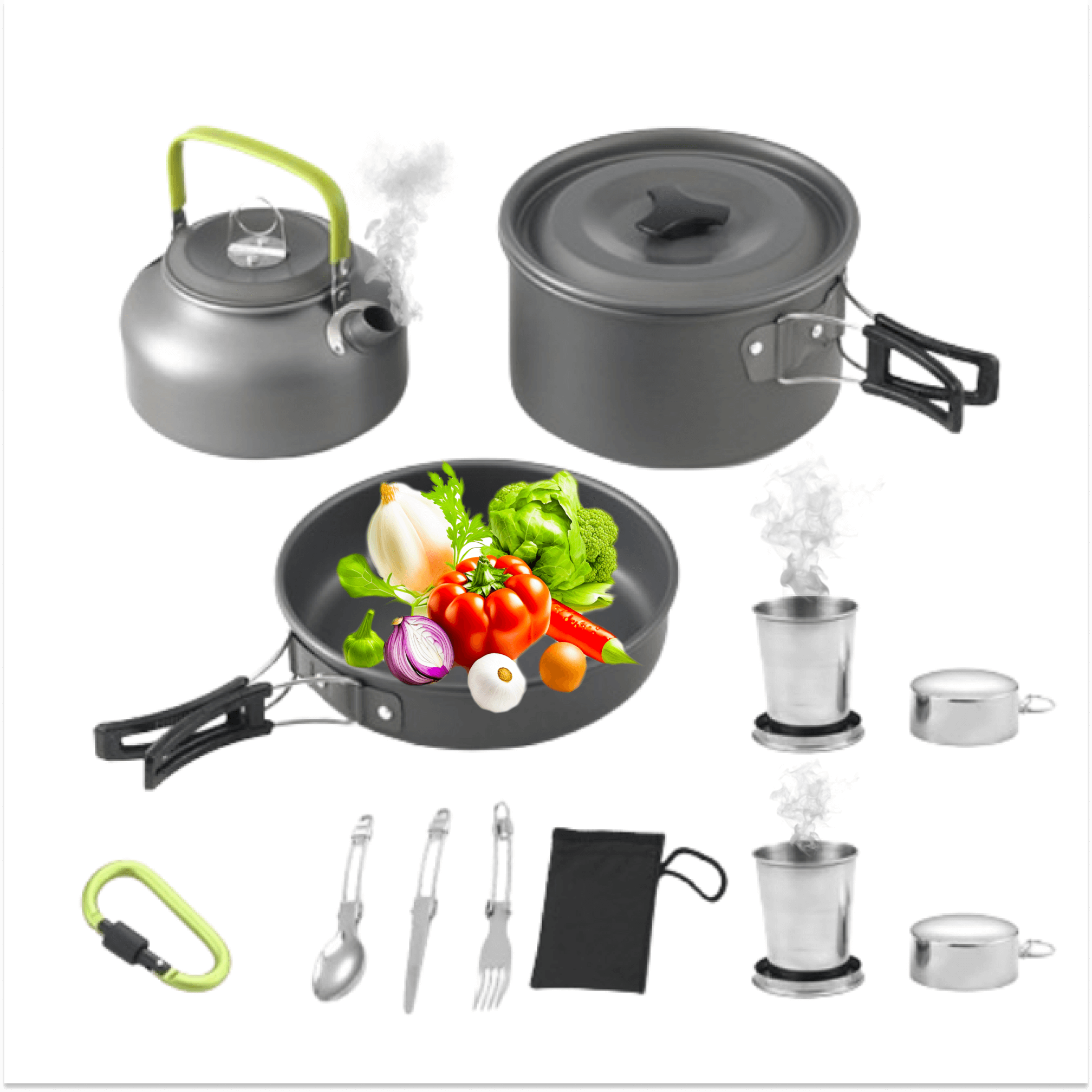BowLift | Camping Cooking Ware Stainless Steel Cookware Pots Set and Pans