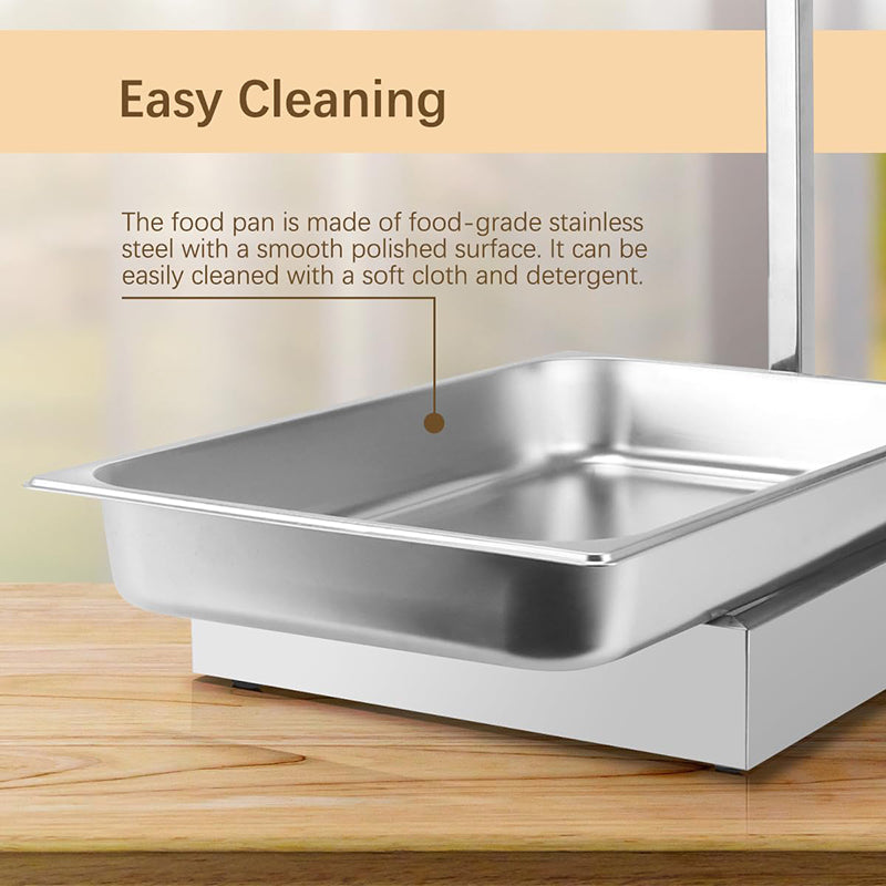 BowLift | Stainless Steel French Fry Warmer Commercial Heat Light Food Warmer Thermostable Food Heating Lamp for Chips