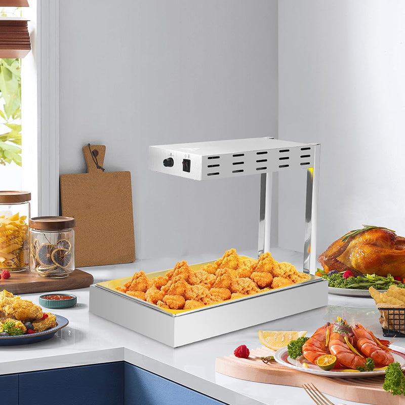 BowLift | Stainless Steel French Fry Warmer Commercial Heat Light Food Warmer Thermostable Food Heating Lamp for Chips