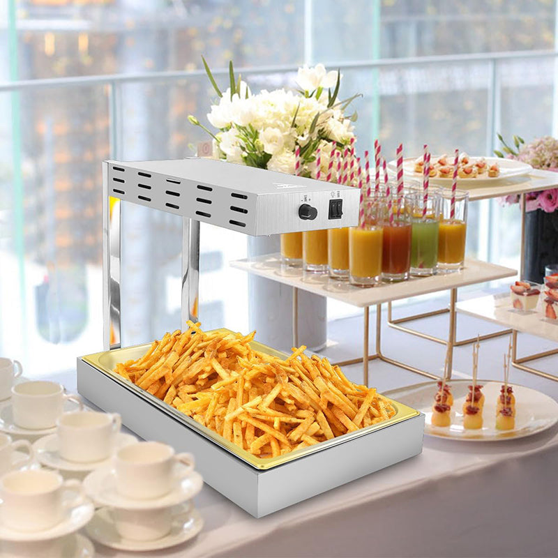 BowLift | Stainless Steel French Fry Warmer Commercial Heat Light Food Warmer Thermostable Food Heating Lamp for Chips