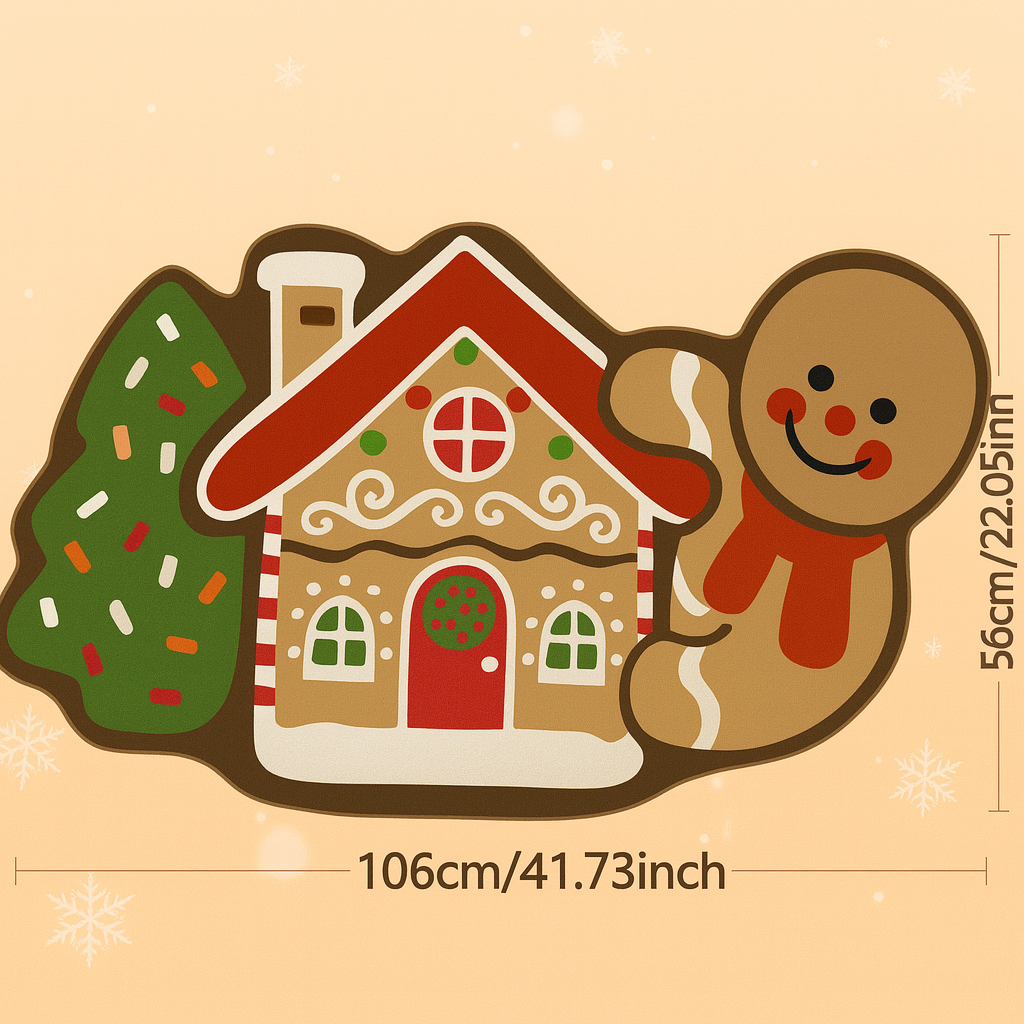 BowLift | Frostholm Gingerbread Christmas Rug – Cozy Non-Slip Floor Mat for Festive Atmosphere