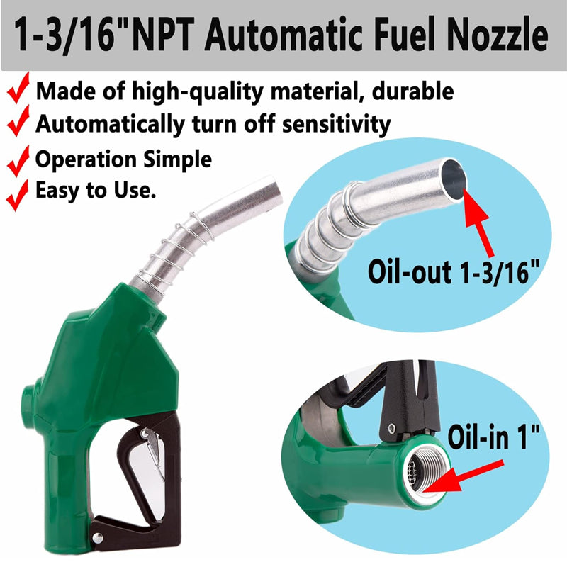 BowLift | 1-3/16"Automatic Fuel Nozzle,Car Fuel Filling Nozzle,Auto Shut-Off Fuel Nozzle, Suitable For Filling Diesel,Kerosene And Various Gasoline
