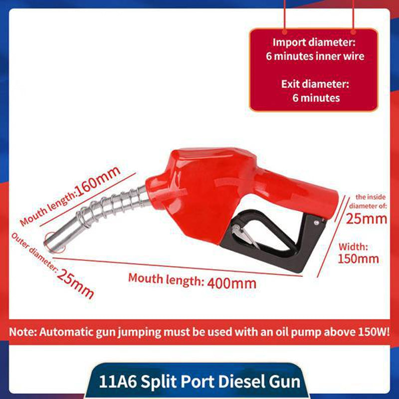 BowLift | 11A Diesel Large Mouth Self-Sealing Refueling Gun Nozzle Gas Station Self-Sealing Oil Gun 6 Points Diesel Gasoline Kerosene Oil Gun 3/4