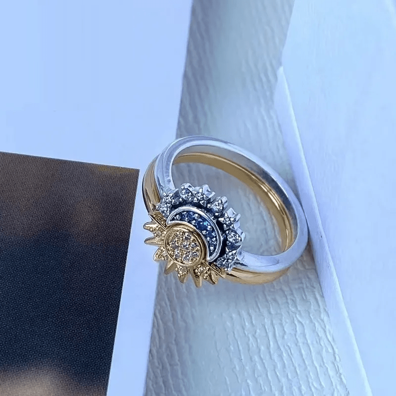 BowLift | Elegant 925 silver ring with moon & sun design