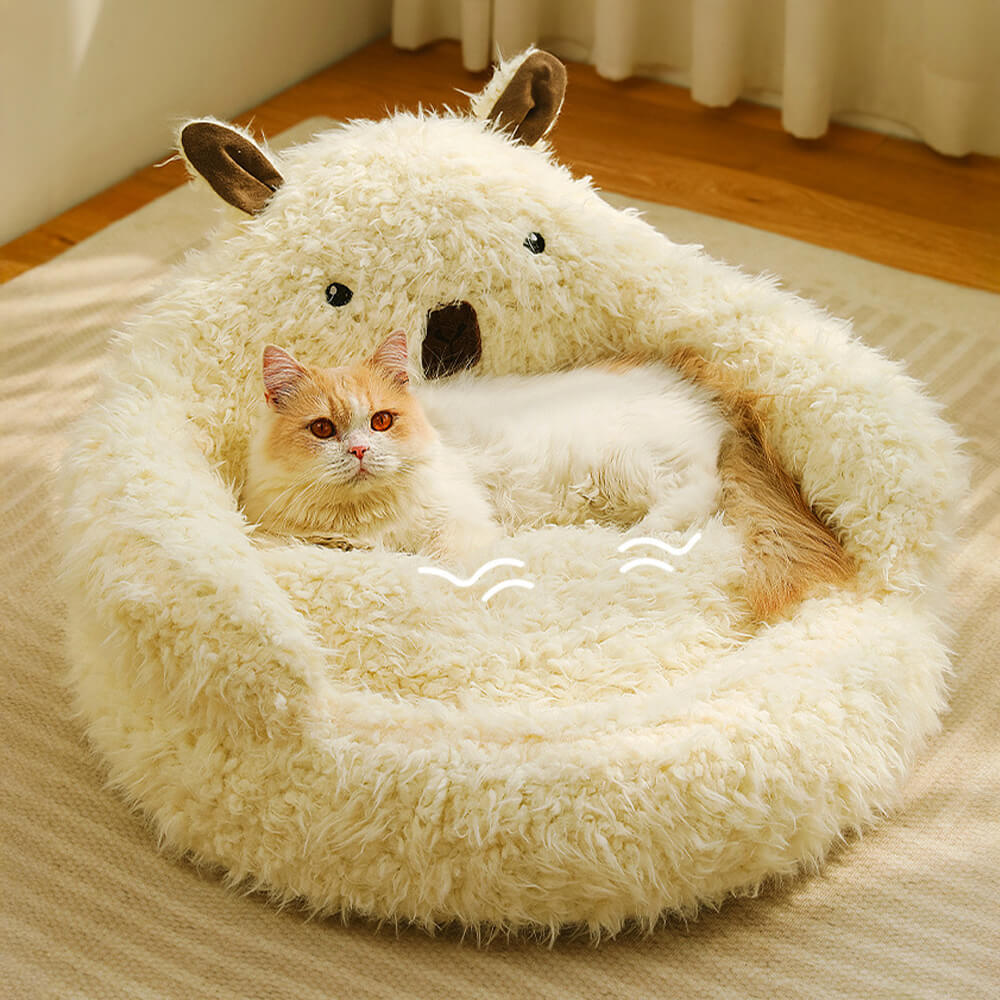 BowLift | Alpaca-shaped, fluffy, warm, detachable dog and cat bed