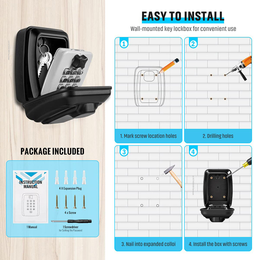 Outdoor key safe key box