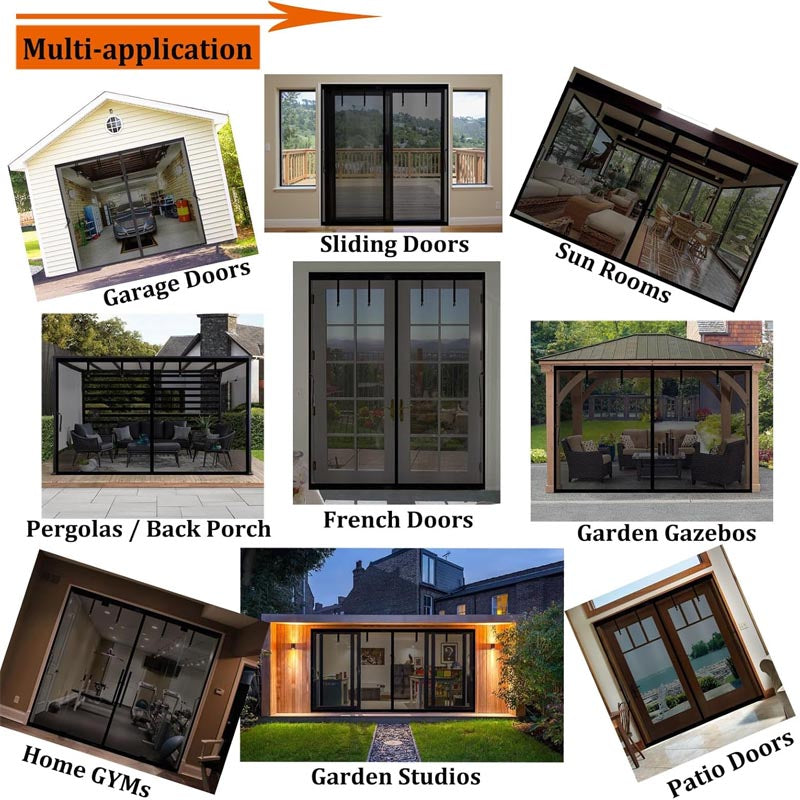 BowLift | 10x8ft Garage Door Screen for 1 Car Garage with Hook & Loop Tapes, Strips, Doors Screen