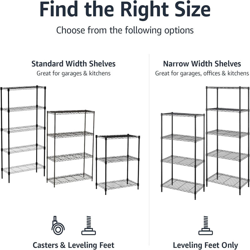 BowLift | 1400LBS Garage Storage Rack 4 Tier Garage Shelving Heavy Duty Steel Organizer Wire Rack for Storage Warehouse Pantry Closet