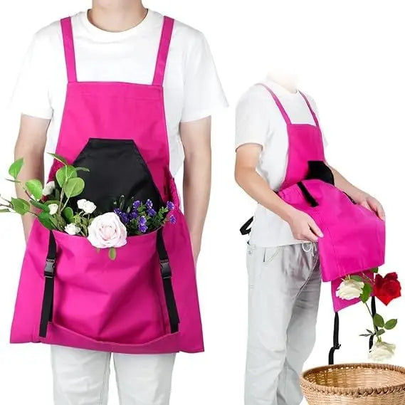 BowLift | Gardening apron with cross straps – Large emptying pocket & breast pocket