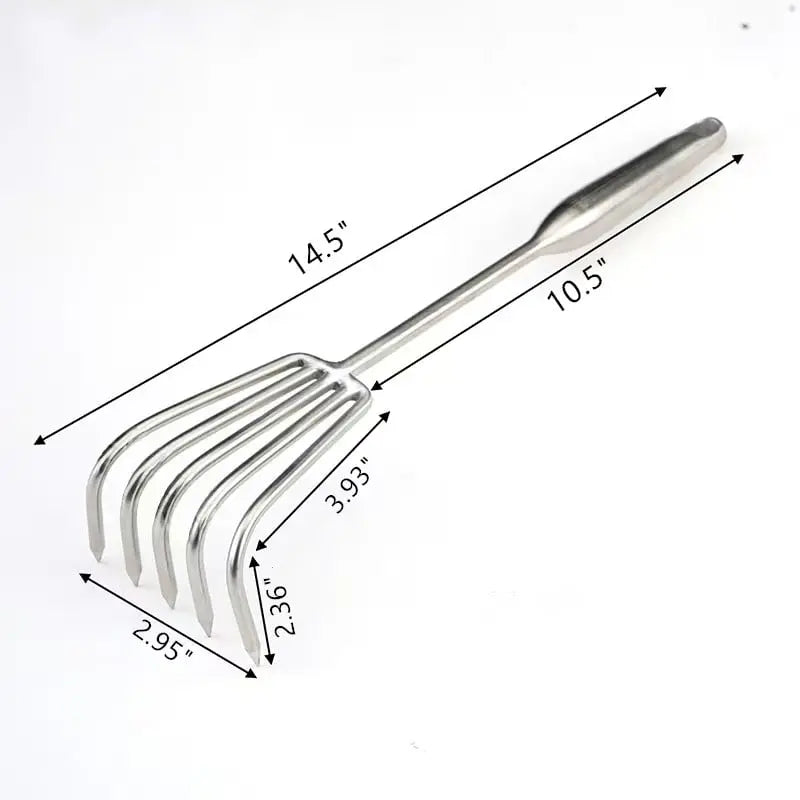 BowLift | Garden rake made of stainless steel — Sturdy hand rake with non-slip grip