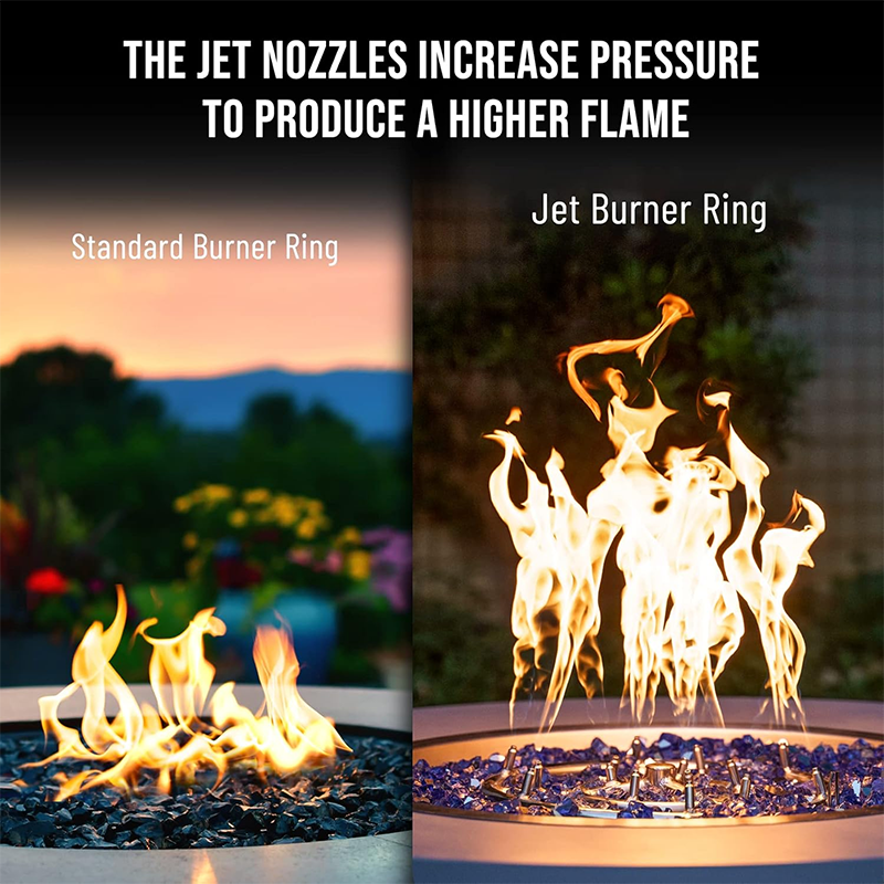 BowLift | 12" Round Stainless Steel Fire Pit Burner Ring, High Flame