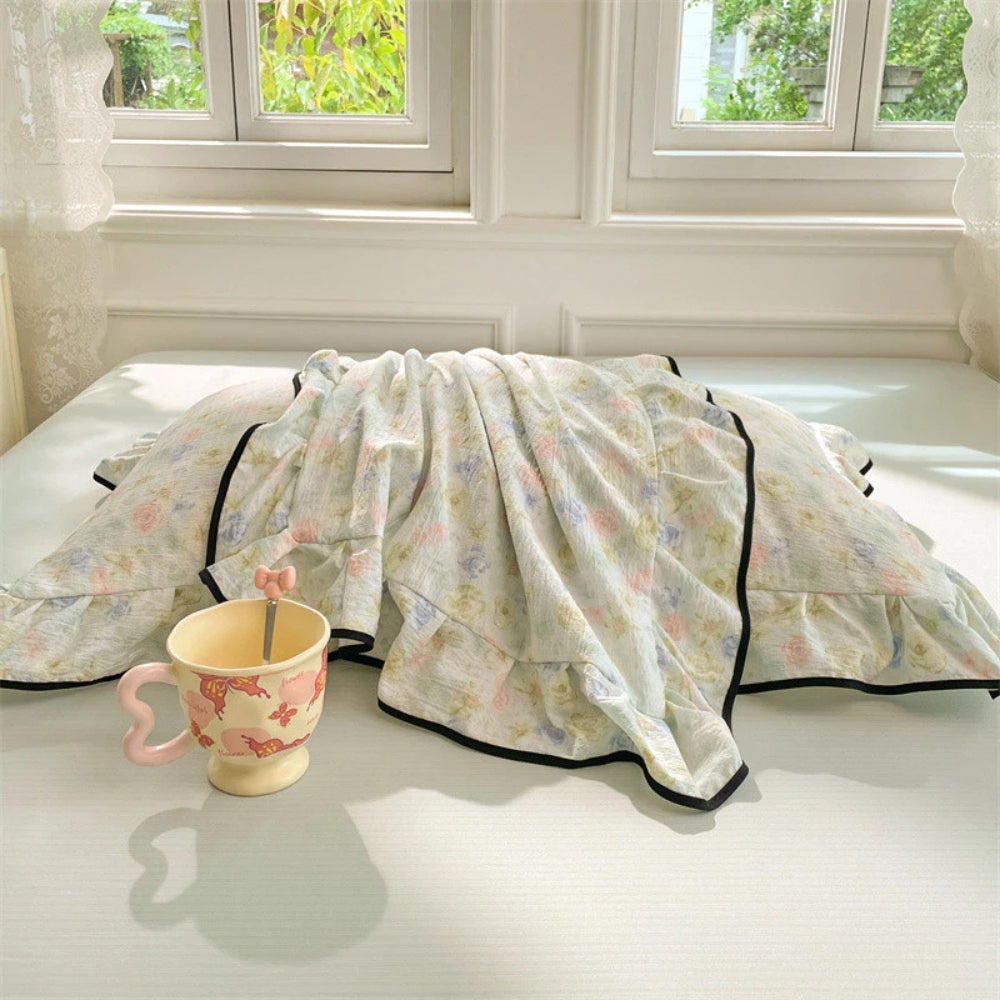 BowLift | Gauze Floral Ruffled Lace Pillowcases