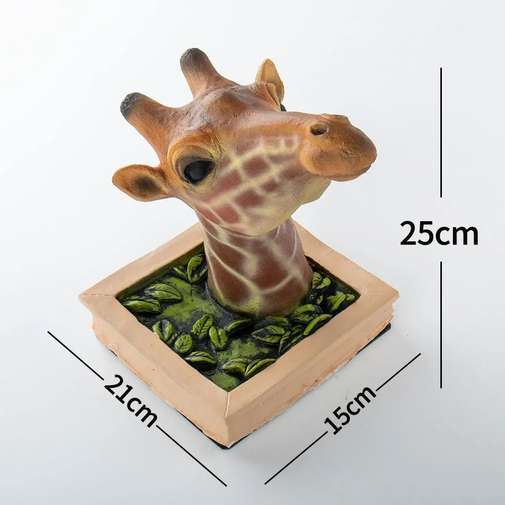 BowLift | 3D Giraffe Head Wall Sculpture | High-Fidelity Latex Emulsion Resin | 25cm Architectural Wall Decor | Realistic Animal Bust for Residential & Commercial Spaces