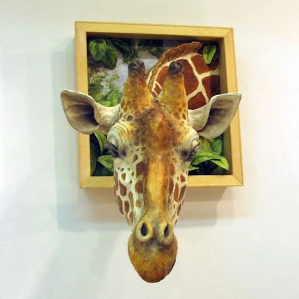 BowLift | 3D Giraffe Head Wall Sculpture | High-Fidelity Latex Emulsion Resin | 25cm Architectural Wall Decor | Realistic Animal Bust for Residential & Commercial Spaces
