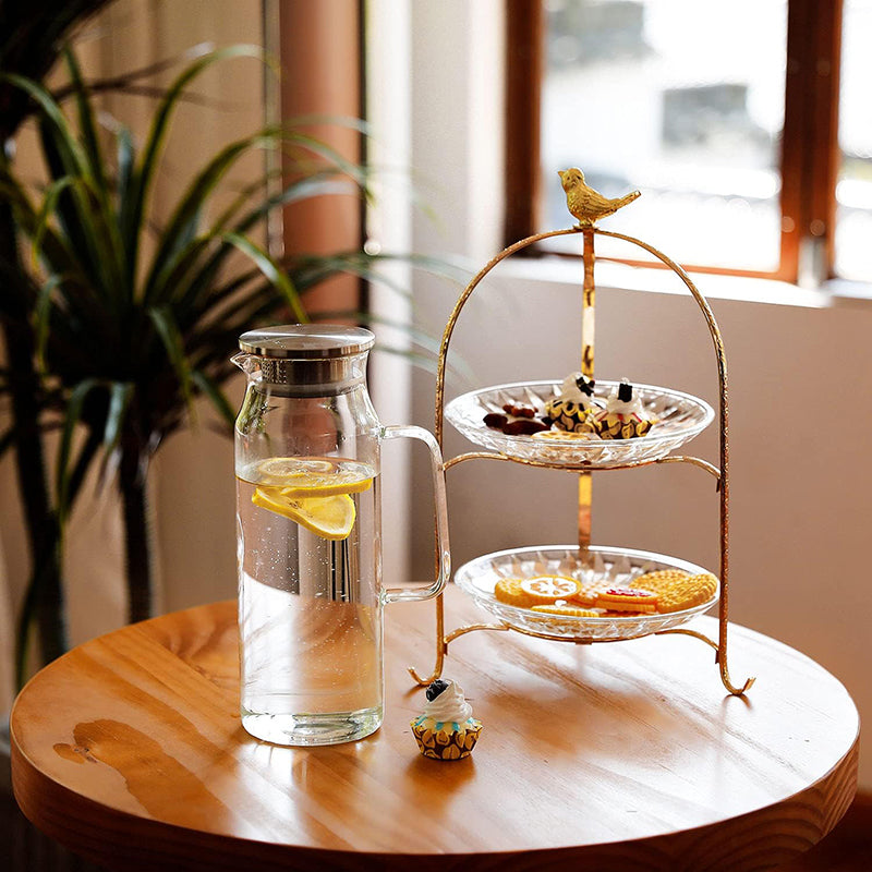 BowLift | 1500ml Water Pitcher Glass Pitcher with Lid and Handle Pitcher for Ice Tea and Homemade Juice Glass Carafe for Hot/Cold Water