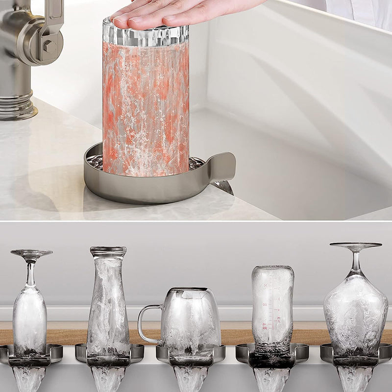 BowLift | Stainless Steel Metal Faucet Glass Rinser for Kitchen Sinks,Bottle Washer,Kitchen Sink Accessories