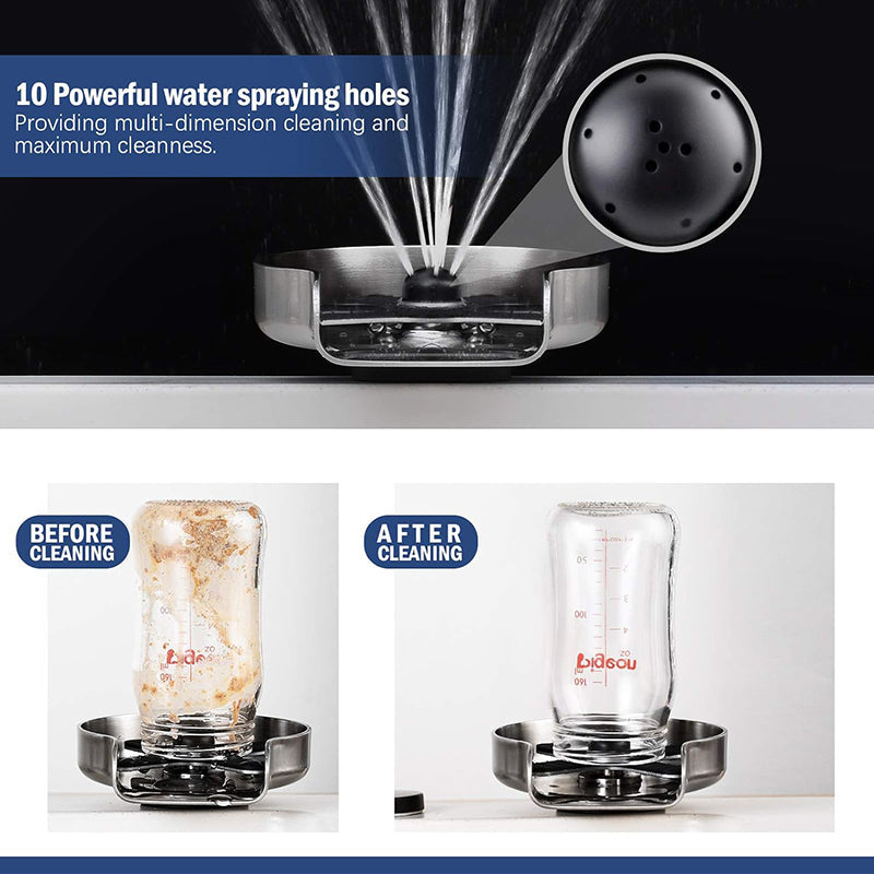 BowLift | Stainless Steel Metal Faucet Glass Rinser for Kitchen Sinks,Bottle Washer,Kitchen Sink Accessories