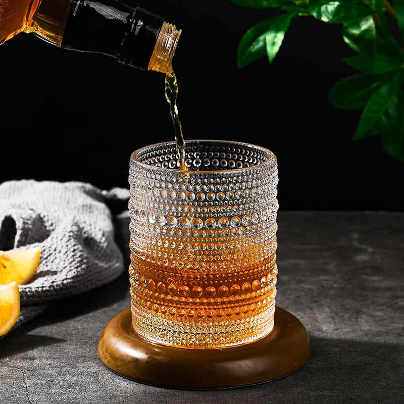 BowLift | 12 oz Hobnail Glass Cups Vintage Glassware Drinking Glasses Set of 6 Clear Water Tumbler for Beer,Cocktail,Whiskey,Juice