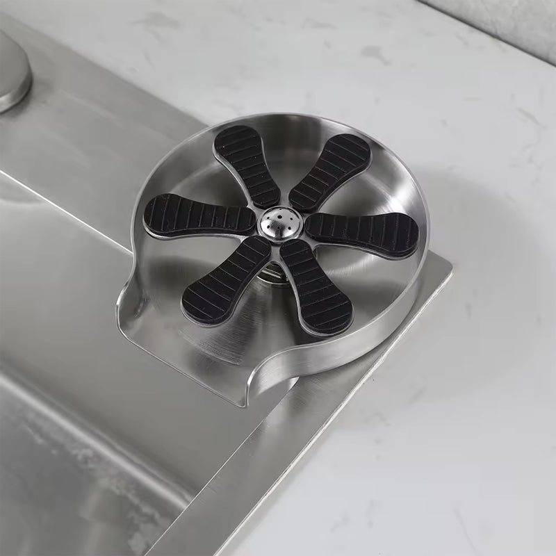 BowLift | Stainless Steel Kitchen Sink Bottle Cup Washer Sink Attachment Cleaner High Pressure Automatic Spin Quick Bar Glass Rinser
