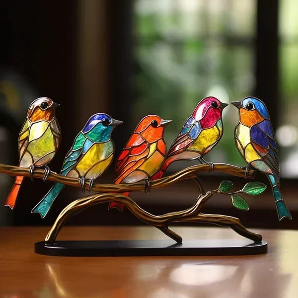 BowLift | Glass Stained Bird Sculpture Ornament