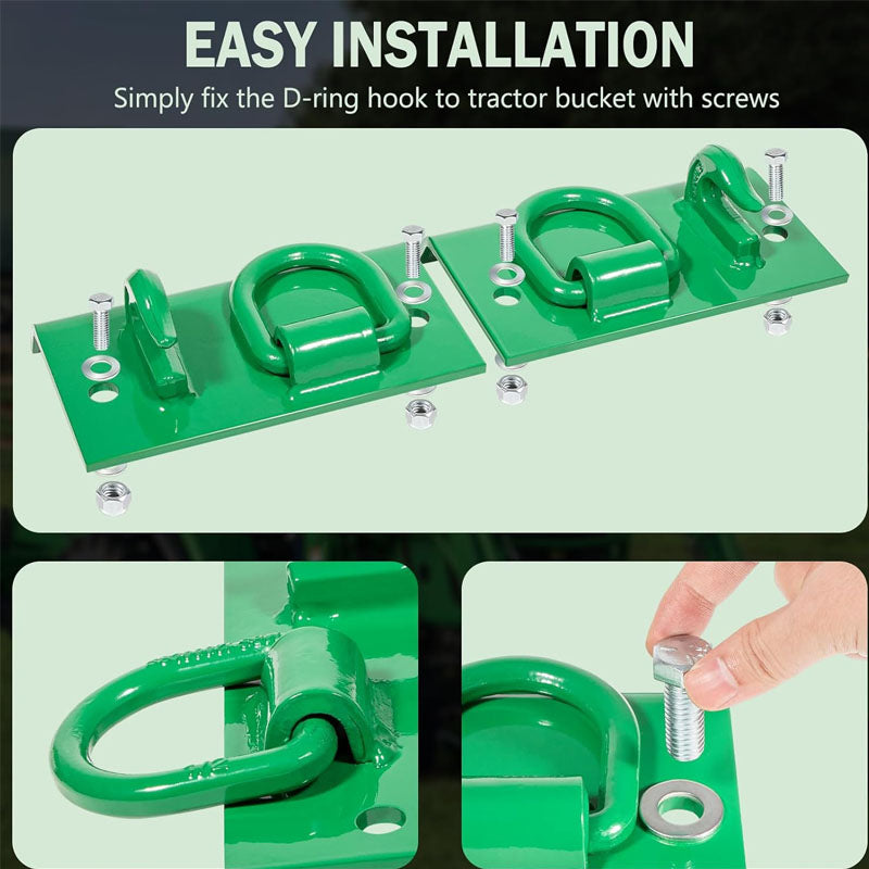 BowLift | Grab Hooks Heavy Duty Bolt on Tractor Grab Hooks 1/4" Bolt on Grab Hooks for Tractor Bucket RV