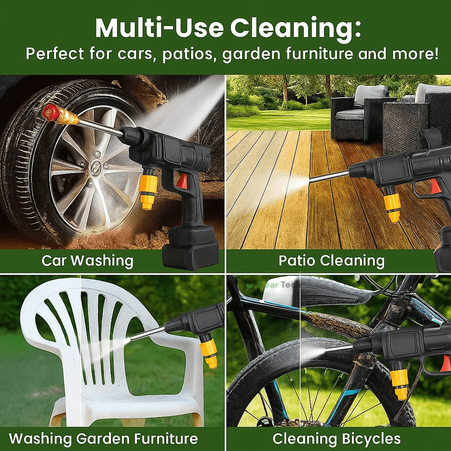 BowLift | Cordless Portable High Pressure Spray Water Gun Set | Ideal for Cleaning Cars, Patios & Garden Furniture