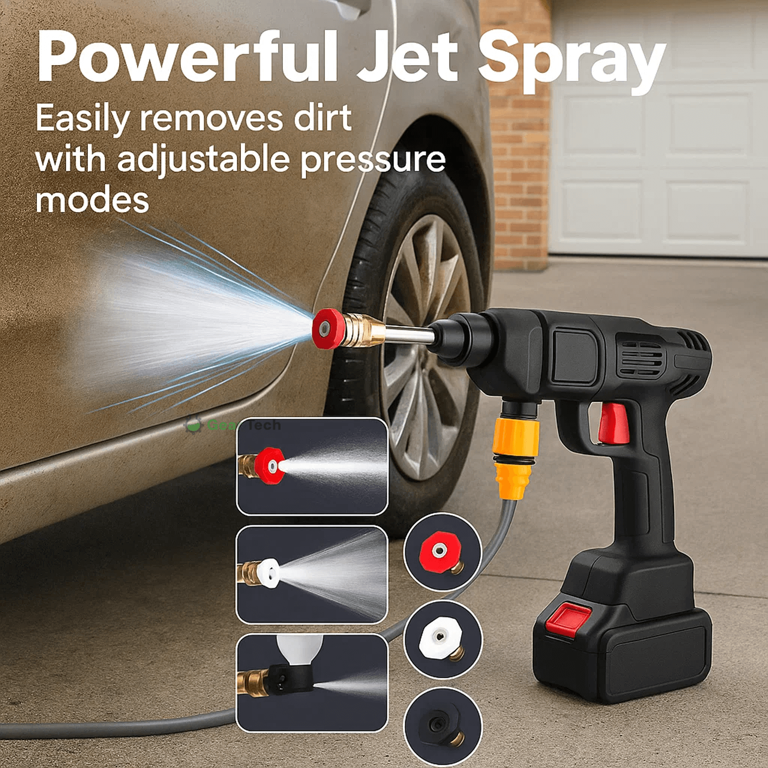 BowLift | Cordless Portable High Pressure Spray Water Gun Set | Ideal for Cleaning Cars, Patios & Garden Furniture