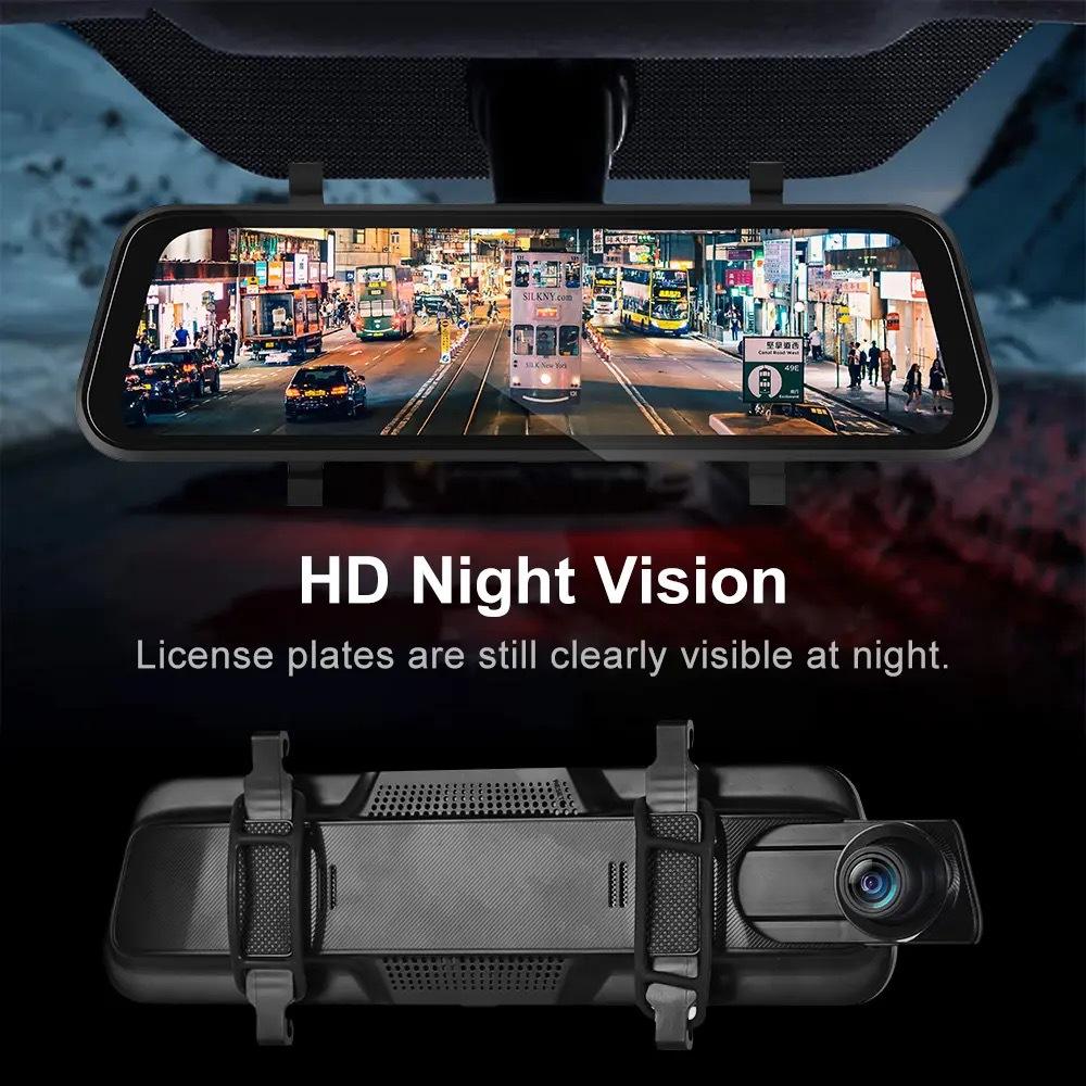 BowLift | VisionMirror Pro – Ultra HD Mirror Dash Cam with Wireless CarPlay & Android Auto
