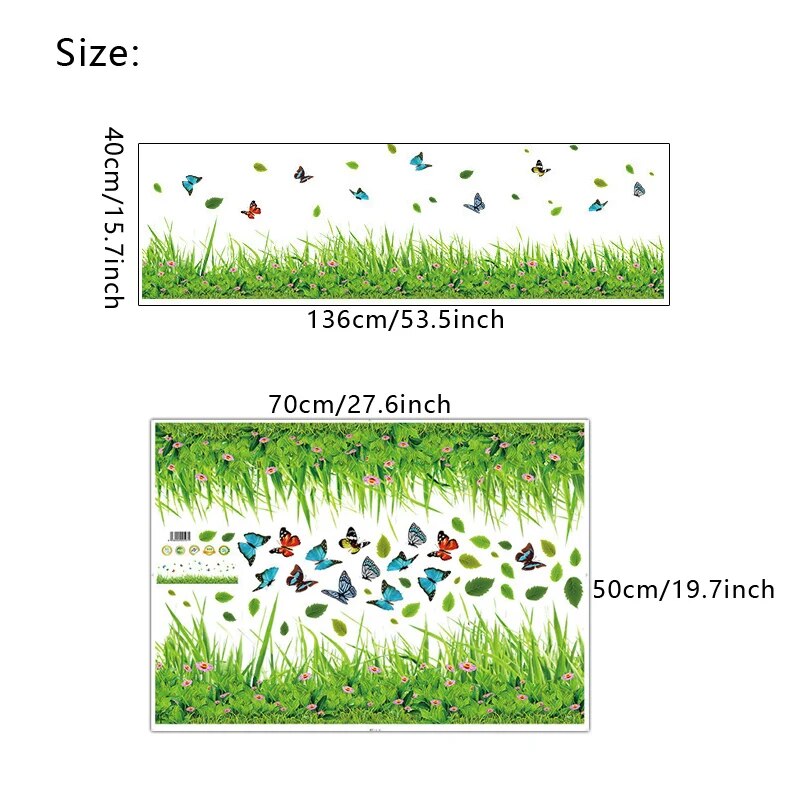BowLift | Serene Springtime Butterfly Green Grass Wall Stickers