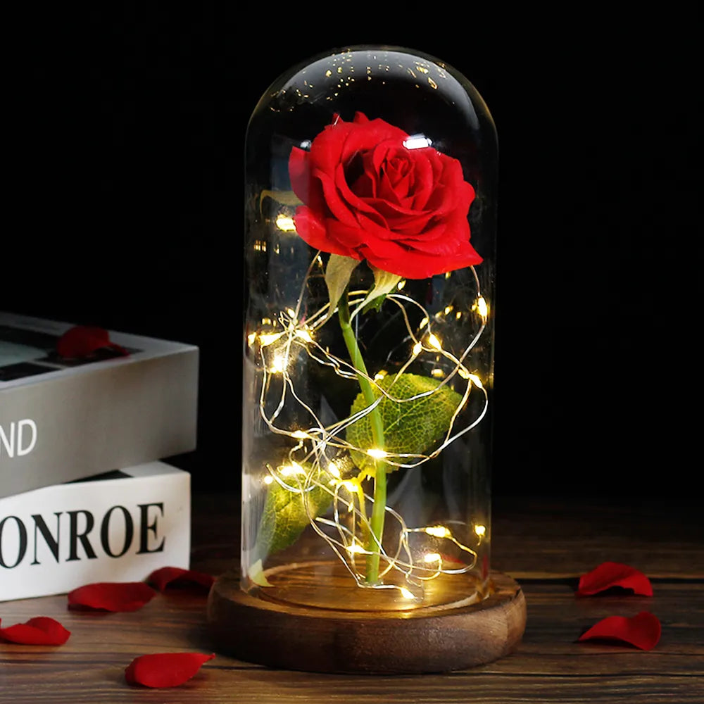 BowLift | Eternal Rose in Glass Dome | Handpicked, LED Lit & Ideal for Romantic Gifts and Home Decor