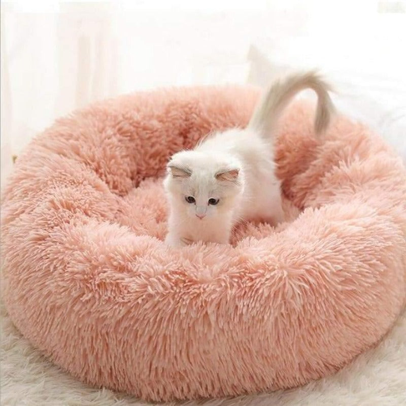 BowLift | PawNest Calming Donut Cat Bed | Round Plush Nest | Stress-Reducing & Cozy | Perfect for Cats & Small Dogs