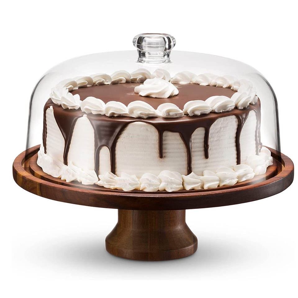BowLift | Cake Stand Cake Plate Serving Platter, Acacia Wood