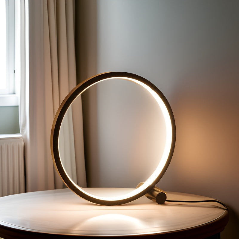BowLift | Halo Glo Lamp – minimalistic dimmable round LED table lamp