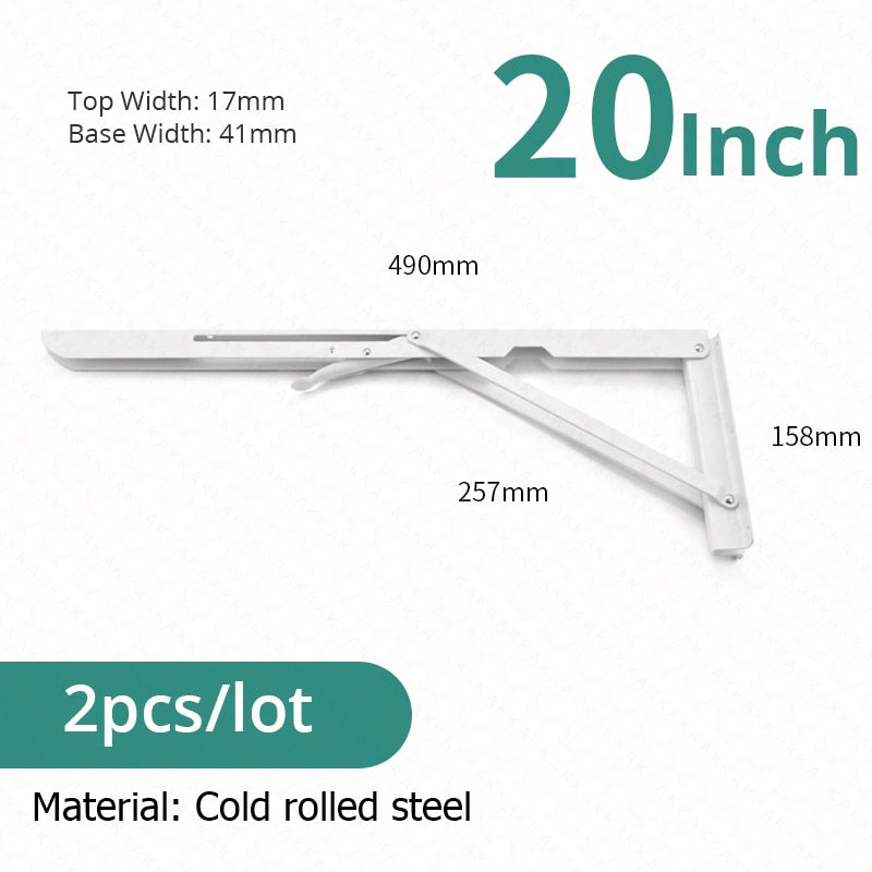 BowLift | 2-piece set collapsible shelf brackets, heavy-duty, made of stainless steel for tables, motorhomes and space-saving