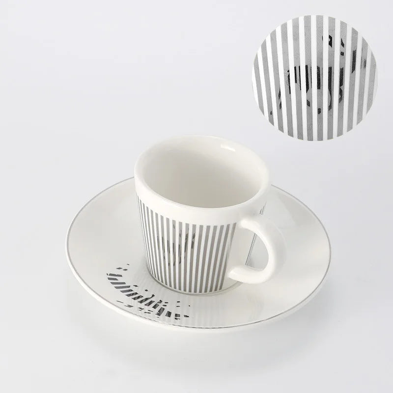 BowLift | Creative dynamic SLR cup Leopard anamorphic zebra cup Luycho coffee tea cup set with coaster 90ml-225ml
