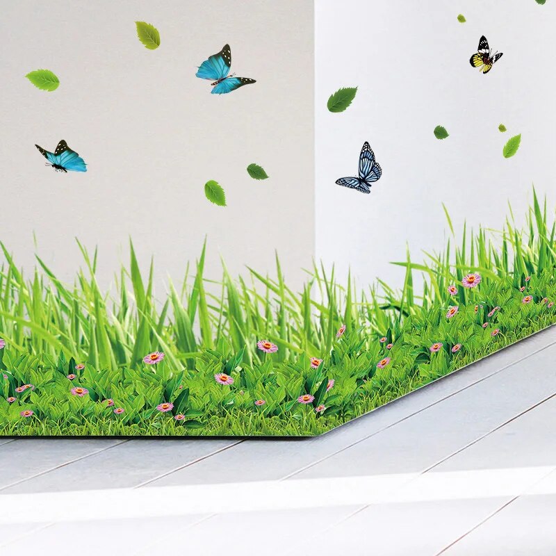 BowLift | Serene Springtime Butterfly Green Grass Wall Stickers