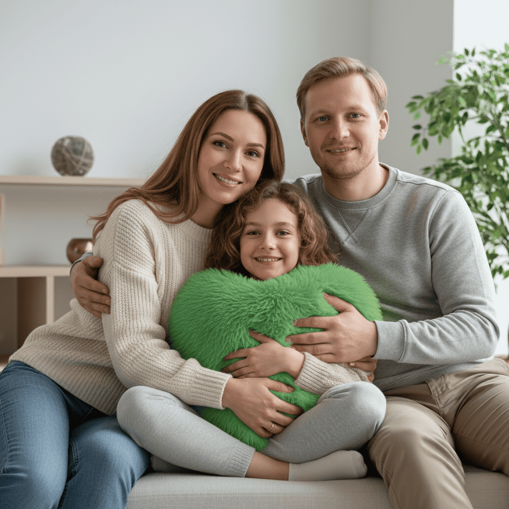 BowLift | Heart-shaped faux fur pillow for warm & modern living spaces