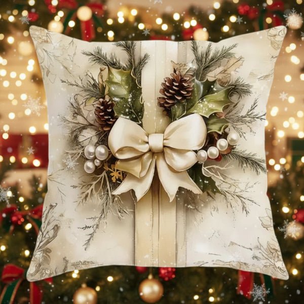 BowLift | Festive velvet cushion covers with vintage Christmas motifs
