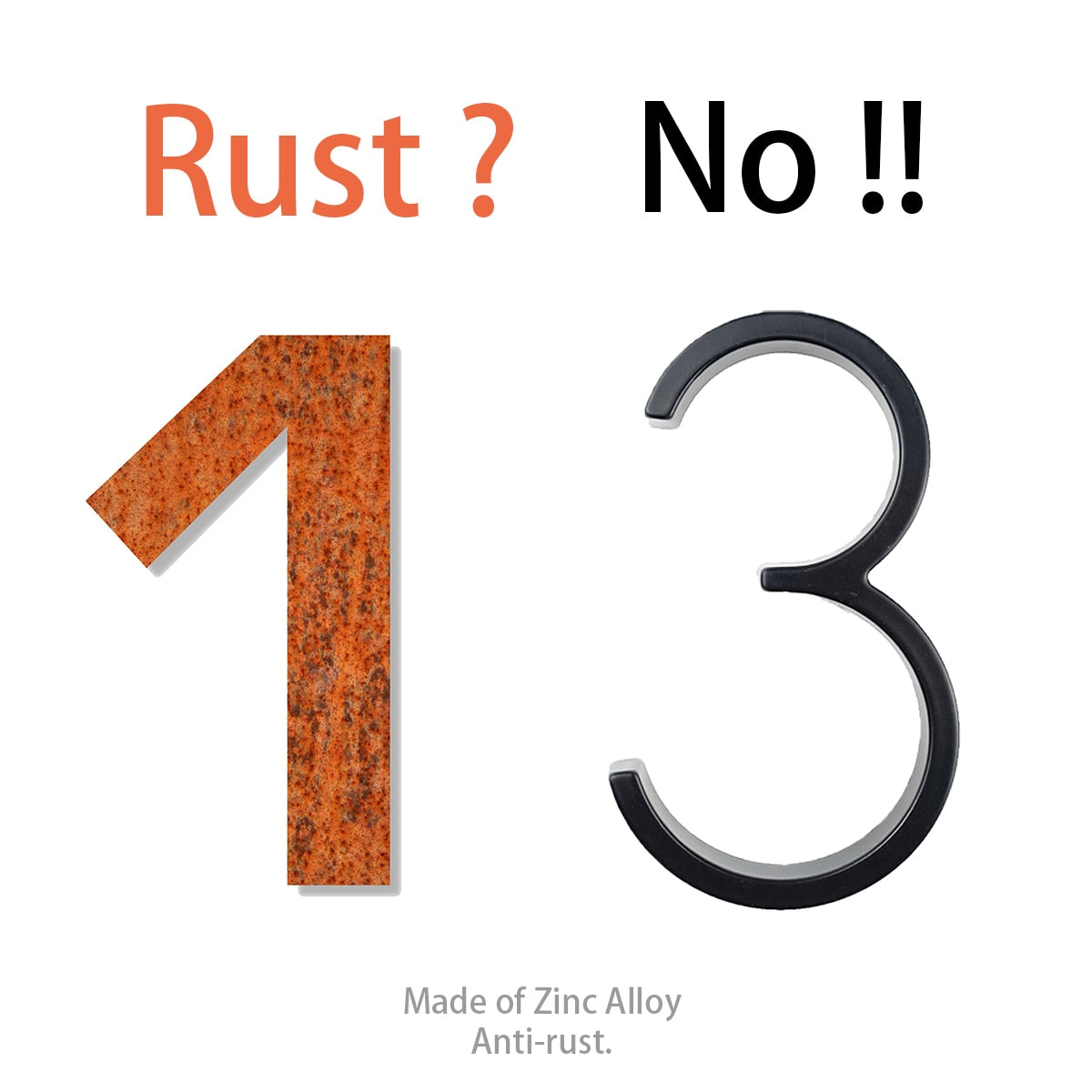 BowLift | Large modern metal house number address accessory