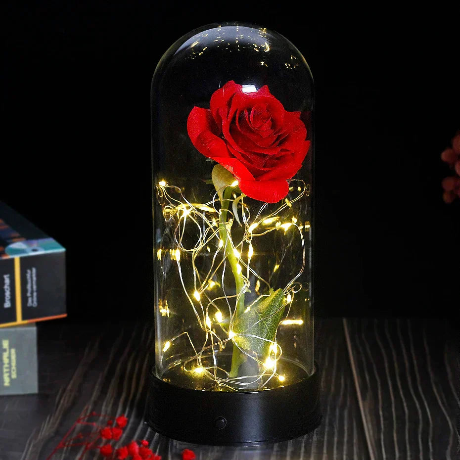 BowLift | Eternal Rose in Glass Dome | Handpicked, LED Lit & Ideal for Romantic Gifts and Home Decor
