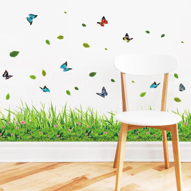 BowLift | Serene Springtime Butterfly Green Grass Wall Stickers