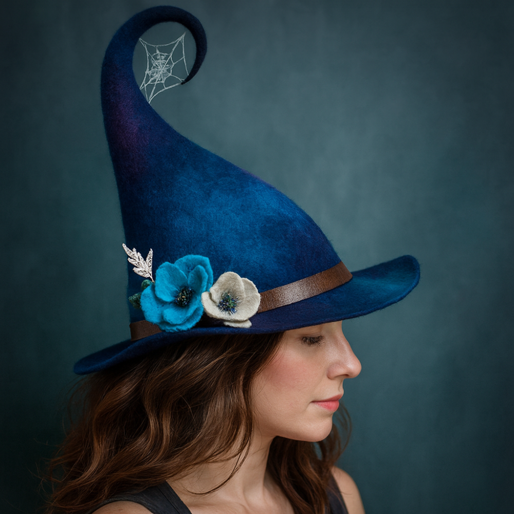 BowLift | Halloween Costume Felt Witch Hat Handmade Merino Wool Party Accessory