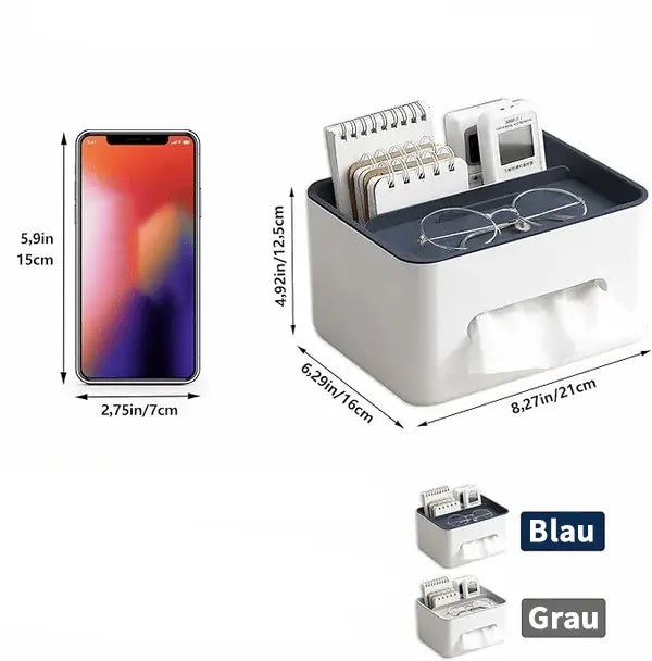 BowLift | Durable Multifunctional Tissue Box with Storage Compartments