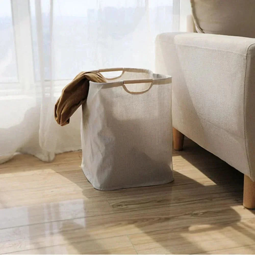 BowLift | Foldable Cotton Linen Laundry Basket (Japanese Style)